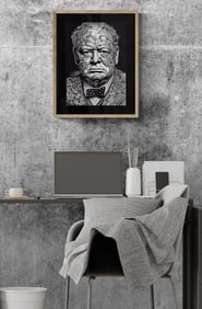 ALEXANDER DULAC | WINSTON CHURCHILL Hand Signed Unframed Print Ed of 10 COA