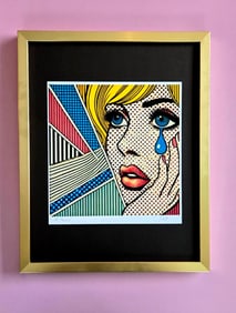 AIDAN FLUX | Hand Signed Original Print Framed Ltd. Ed. COA "WHY IS SHE CRYING?"