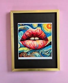 AIDAN FLUX | Hand Signed Original Print Framed Ltd. Ed. COA " THE LIPS OF LIFE "