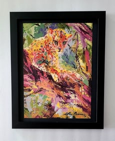 LeRoy Neiman 1995 Signed Pop Art Print Africa Safari Mounted and Framed