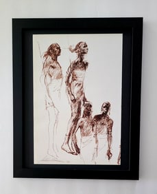 LeRoy Neiman 1994 Signed Pop Art Print Africa Safari Mounted and Framed