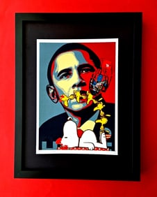 DEATH NYC Hand Signed Print Framed 16X12in COA MY HOPE GONE WILD SNOOPY OBAMA