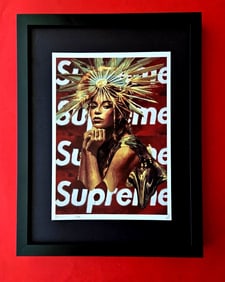 DEATH NYC Hand Signed Print Framed 16X12in COA MY BEYONCE IS THE SUPREME QUEEN