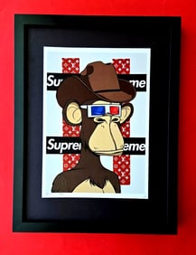 DEATH NYC Hand Signed Print Framed 16X12in COA THE SUPREME CRYPTO GUY IS HERE