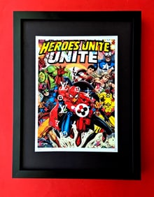 DEATH NYC Hand Signed Print Framed 16X12in COA MY MARVEL HEROES SPIDERMAN HULK
