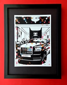 DEATH NYC Hand Signed Print Framed 16X12in COA HIGHEST LUXURY ROLLS ROYCE