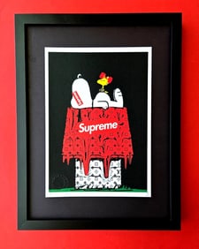 DEATH NYC Hand Signed Print Framed 16X12in COA " SNOOPY IS SUPREME "