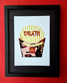 DEATH NYC Hand Signed Print Framed 16X12in COA THE ETERNAL GOLDEN ARCHES