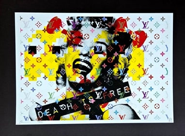 DEATH NYC Hand Signed Print Framed 16X12in COA "MARILYN MONROE IS FOREVER"