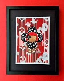 DEATH NYC Hand Signed Print Framed 16X12in COA "YAYOI’S LITTLE SISTER" RED