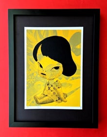 DEATH NYC Hand Signed Print Framed 16X12in COA "LITTLE LUXURY NARA MONSTER"