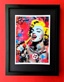 DEATH NYC Hand Signed Print Framed 16X12in COA "POP THE LUXURY CHAMPAGNE