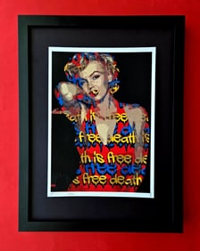 DEATH NYC Hand Signed Print Framed 16X12in COA DEATH IS FREE MARILYN FOREVER
