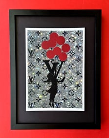 DEATH NYC Hand Signed Print Framed 16X12in COA "Luxury Vuitton Lift-Off" &#55357;&#56960;