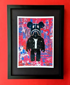 DEATH NYC Hand Signed Print Framed 16X12in COA THE SMILE BEHIND THE MASK