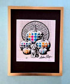 AIDAN FLUX | Hand Signed Authentic Ltd ED of 69 Print Framed Pumpkin Cat COA