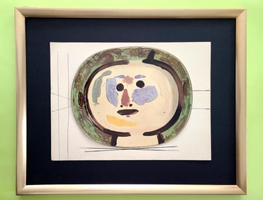 PABLO PICASSO BEAUTIFUL VINTAGE 1948 CERAMIQUE PRINT FRAMED + LARGE 16X20 in.