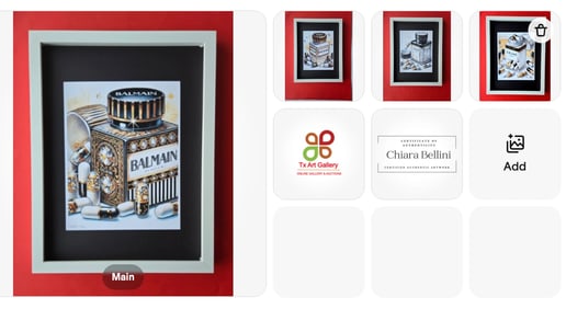 CHIARA BELLINI | Set of 4 Hand Signed Authentic Prints "Celine & Balmain" COA