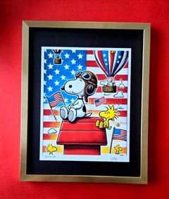 AIDAN FLUX Hand Signed Authentic LtdED Print Framed SNOOPY PILOT COA