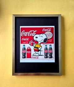 AIDAN FLUX | Hand Signed Original Print Framed LtdEd of 69 COA | SNOOPY COCACOLA