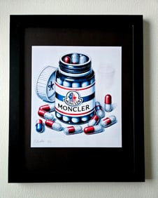 Chiara Bellini + "MONCLER Comfort Pills" Original Hand Signed Print Ltd Ed | COA