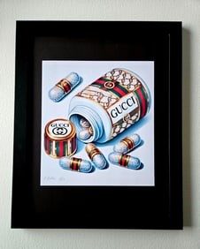 Chiara Bellini + "GUCCI Comfort Pills" Original Hand Signed Print Ltd Ed COA