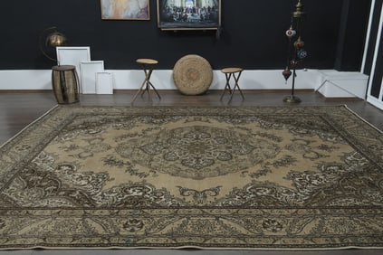 9.8x12.9 ft, OVERSIZED ORANGE BROWN