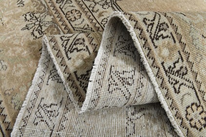 9'4x12'2 ft, ORANGE OVERSIZED RUG, Vintage Wool