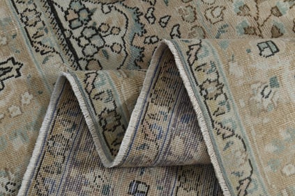 9'7x12'4 ft, BEIGE OVERSIZED RUG, Vintage Wool