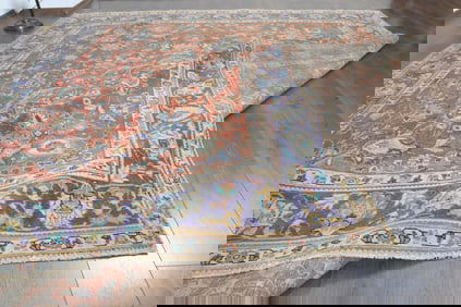 9'1x12'4 ft, ORANGE MINIMALIST RUG