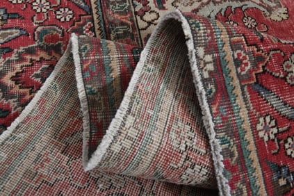 9'2x11'5 ft, RED MINIMALIST RUG