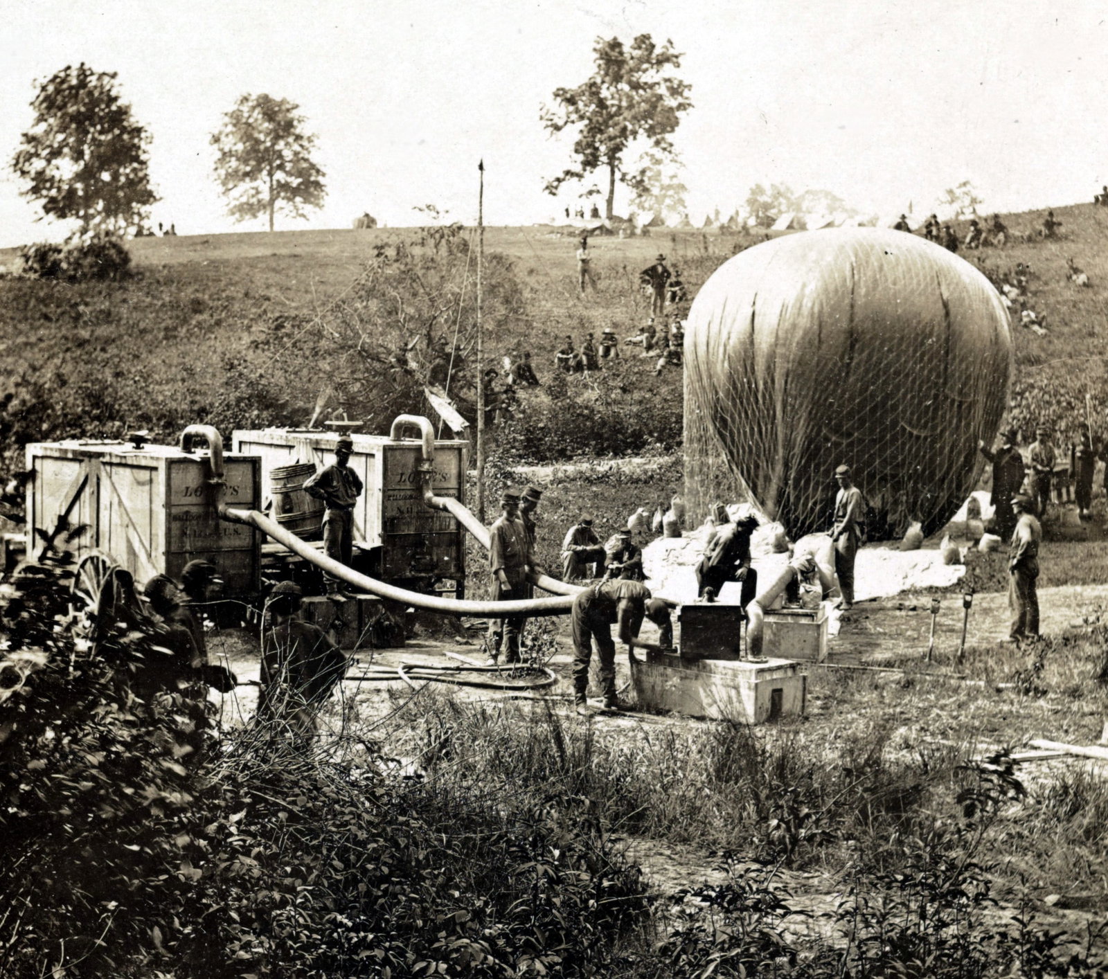 1862, JUNE 1, PROF LOWES BALOON, BY MATTHEW BRADY: Title: 1862, JUNE 1, PROF LOWES BALOON, BY MATTHEW BRADY Artist/Source: MATTHEW BRADY Original Date: SEE TITLE Dimensions (in inches): 8 X 10 Description: || UNITED STATES SHIPPING ONLY!|| This lot is