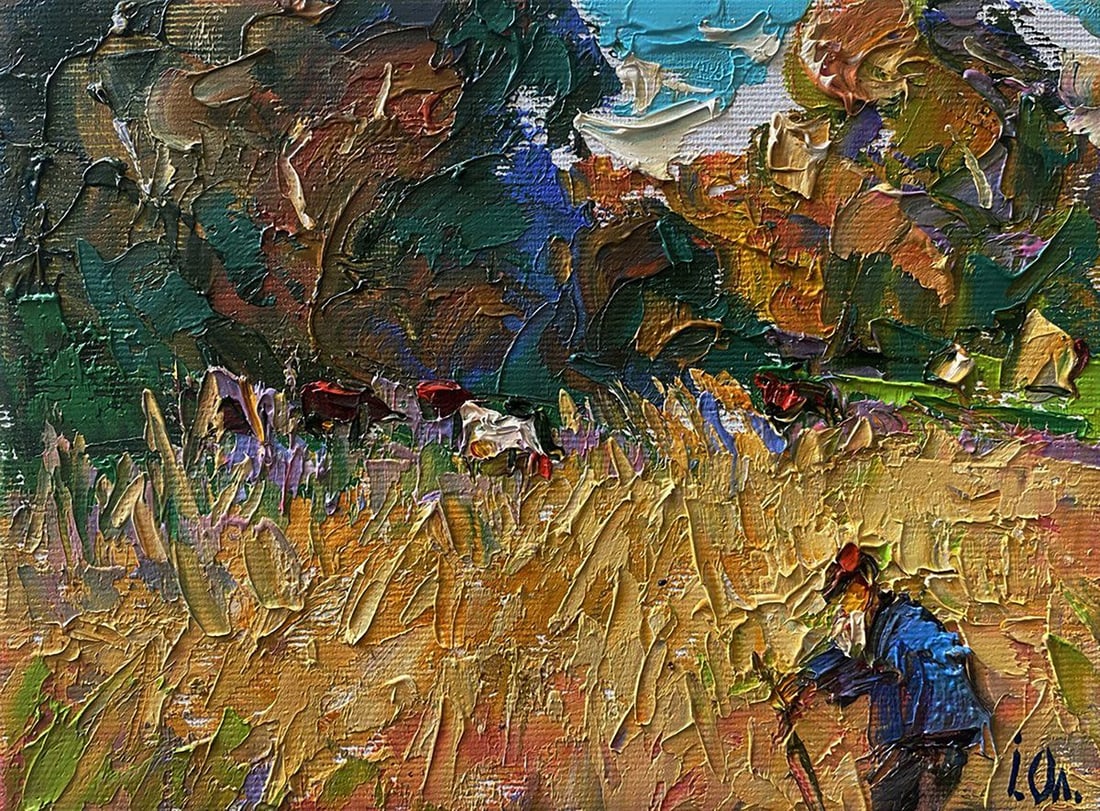 Oil painting Autumn walk in the field Oleksiy Ivanyuk (1 of 8)