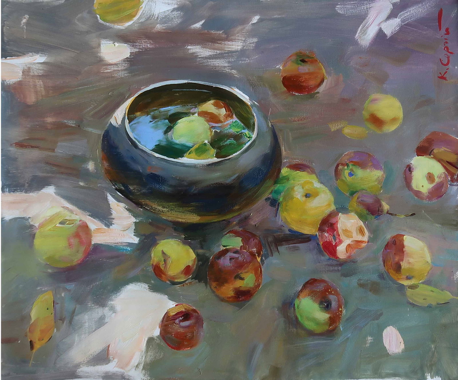 Oil painting Apples Serg Kovalenko (1 of 1)