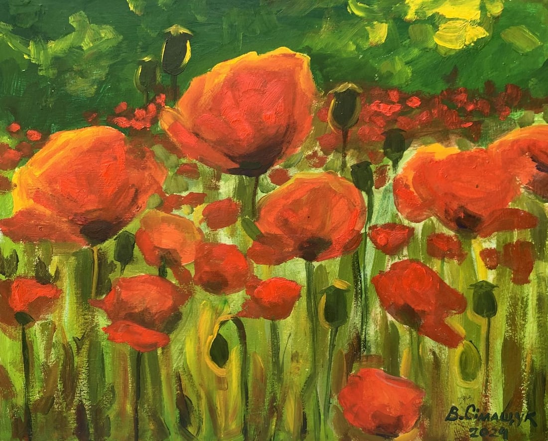 Oil painting Poppies in the field Valentina Simashchuk (1 of 12)