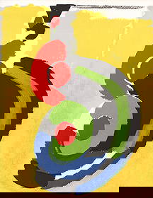 Sonia Delaunay Original Lithograph XXe siecle 1972: Artist: Sonia Delaunay Title: Untitled 2 Medium: Original Lithograph Marks: Not signed nor numbered Paper Size: Vellum paper 12.50 x 9.50 inch Printed: 1972 by Mourlot, France Provenance: XXe siecle 1