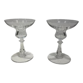Pair of Val Saint-Lambert Crystal Candlesticks for Tiffany and Co.