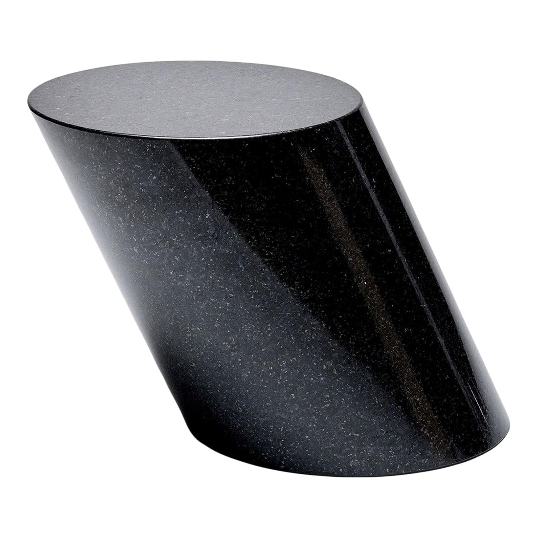 Knoll Lucia Mercer "Stump" Table, Signed: Originally designed for Knoll in 1982, Lucia Mercer End Table for Knoll in solid granite. Incised designer's initials "LM" on bottom. Purchased from the estate of "Dallas" and "Knot's Landing" produce