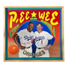 Original Ben Sakoguchi Painting "Pee Wee Brand" From Orange Crate Series, 2005