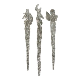 Vintage Christmas Ornament - Icicle With Angel, Reindeer, and Horse- Set of 3