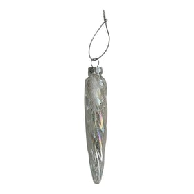 Vintage Christmas Ornament - Glass Icicle With Hand-Painted Detail