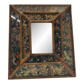 Vintage Handcrafted Peruvian Mirror With Gold Accents
