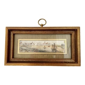 Mid 20th Century Vintage Framed Print on Enamel of "Coblenz"