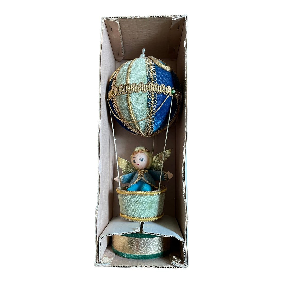 Vintage Ornament - "Around the World in Eighty Days" - Made in Japan Nib: This Vintage Ornament - "Around the World in Eighty Days" - Made in Japan is NEW IN BOX! What a rare find! This whimsical ornament will add colorful fun to your holiday collection. Consider leaving it