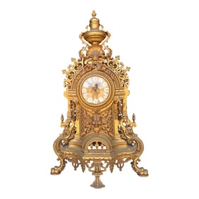 Large Vintage Hermle German Rococo Revival Mantel Clock, 1983