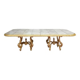 1960s Louis XIV Style Mirrored and Gilt Dining Table by Maison Jansen