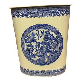 Vintage Oval Plus Willow Chinoiserie Tile Waste Basket