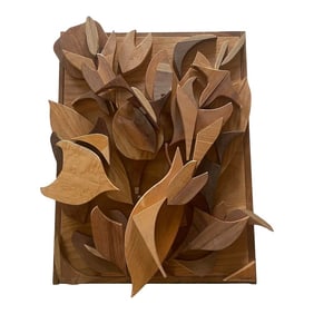 Wood Wall Art Studio Made Wood Carved Assemblage Wall Art