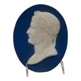A Porcelain Wall Plaque Bust of the General Napoleon Bonaparte as Caesar in Porcelain