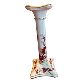 1960s Coalport Indian Tree Coral Candlestick, Made in England